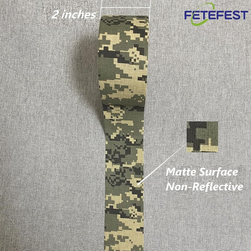 Fetefest Camo Tape Camouflage Tape No Residue, Non-Reflective 2" by 30Yard with Various Camo Patents - Image 2